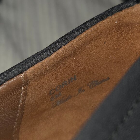 Donald Pliner Corin 8 Black Crepe Elastic Patent Leather Mirrored Block Heel - Picture 9 of 11